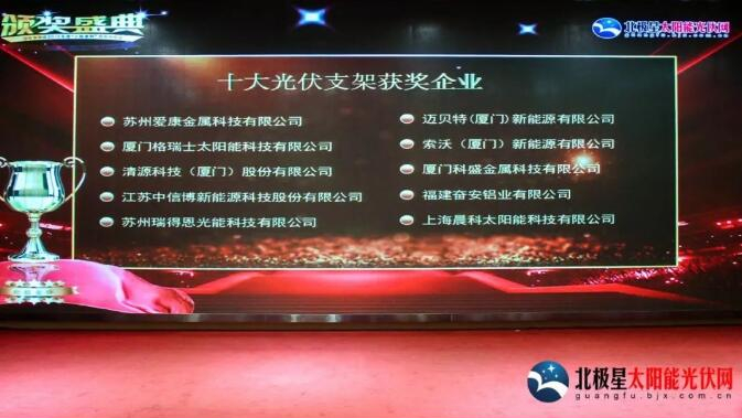 晨科太陽(yáng)能榮膺2018年度“北極星杯”十佳光伏支架品牌