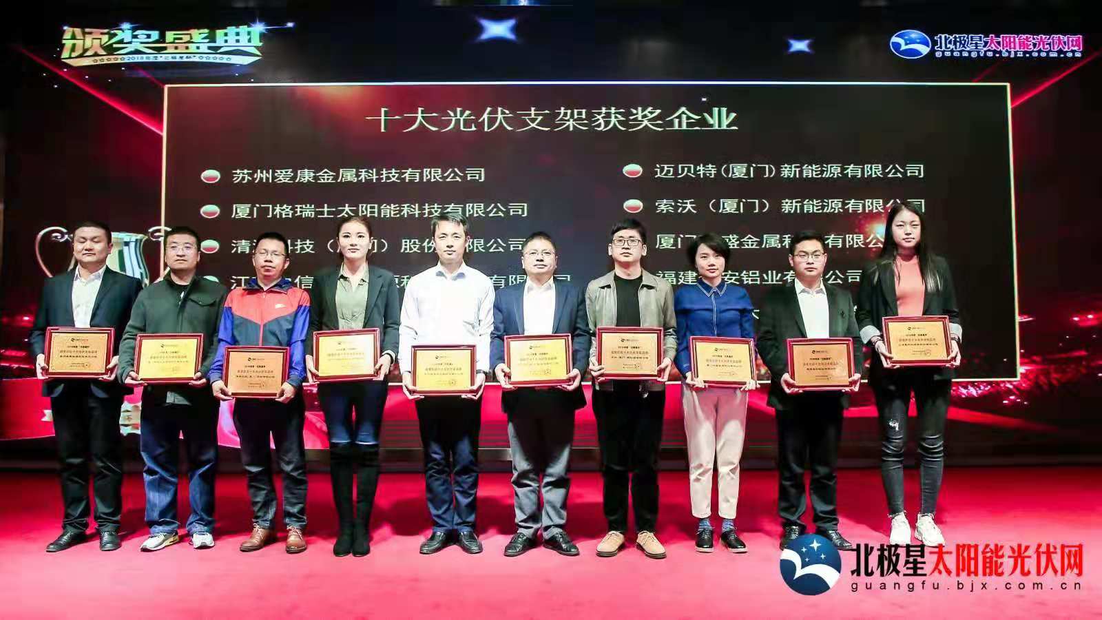 晨科太陽(yáng)能榮膺2018年度“北極星杯”十佳光伏支架品牌