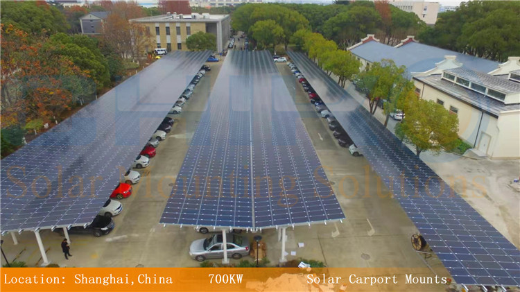 上海電氣集團700KW車棚光伏支架項目 上海電氣集團700KW車棚光伏支架項目